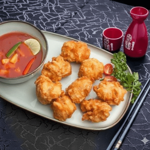 Beignet de poulet à la sauce aigre-doux et ananas