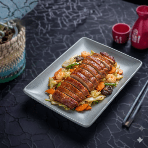 Canard aux légumes de saison