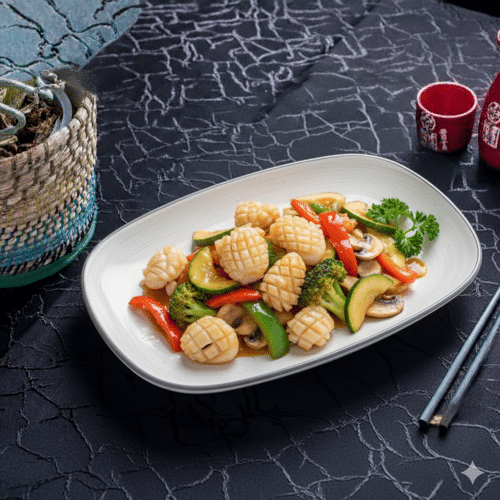 Calamars aux légumes de saison