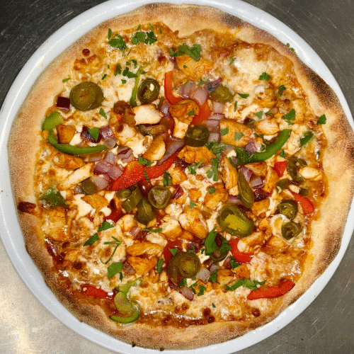 Pizza hot barbecue chicken