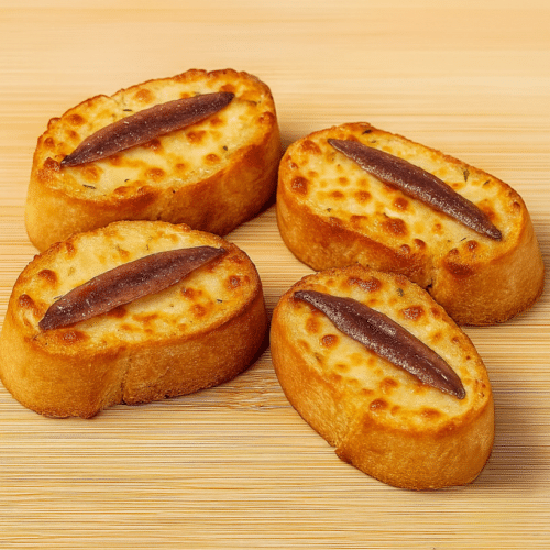 Pains à l'ail, anchois (4 pièces)