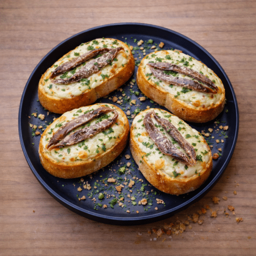 Pains à l'ail, anchois (4 pièces)