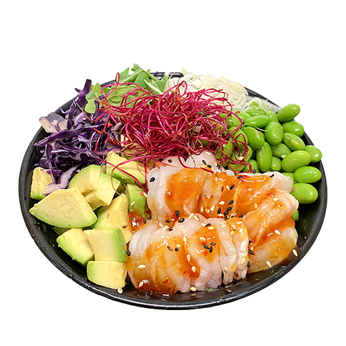 Poké bowl shrimps