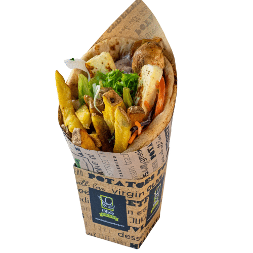 Pita wrap vegetarian grilled halloumi cheese & vegetables