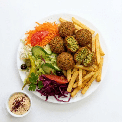 Schotel falafel met hummus