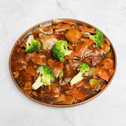 Boeuf sauté aux feuilles de basilic thaï