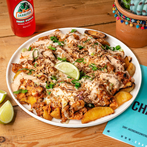 Loaded fries chicken