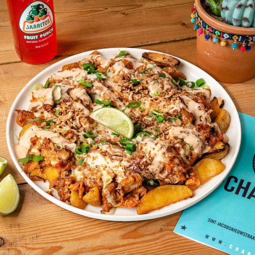 Loaded fries chili sin carne