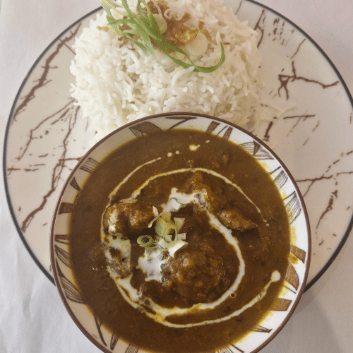 Curry lams (curry lamb ) met rijst(rice)