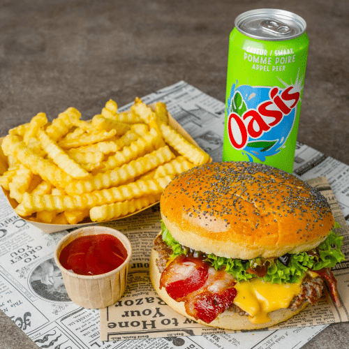 Bbq bacon burger menu