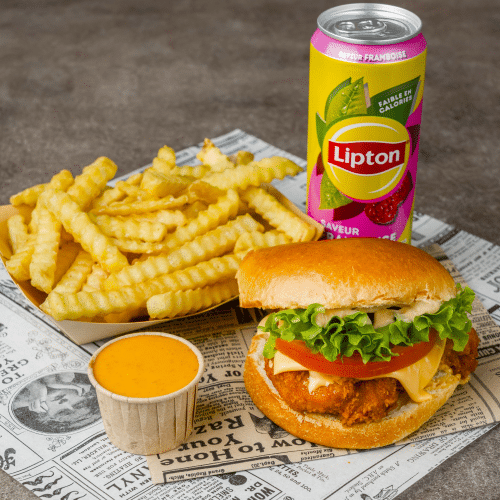 Crispy chicken burger menu