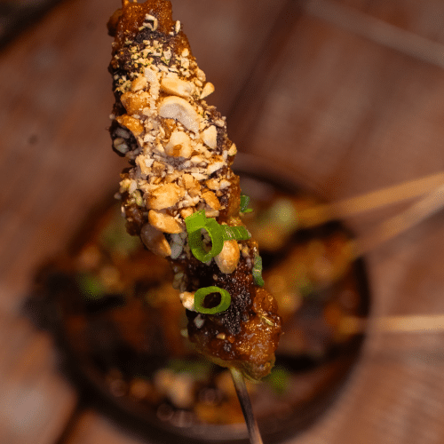 2 satay Ayam (chicken Satay with peanut sauce)