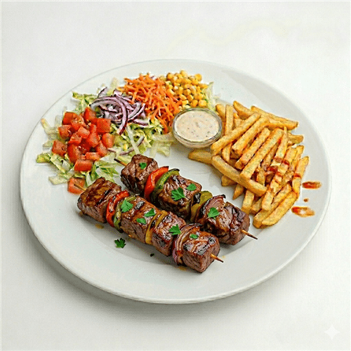 Assiette brochette de boeuf