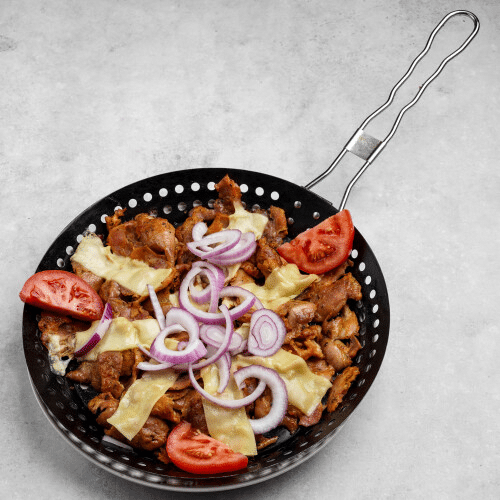 Gyros speciaal met jonge kaas in oven