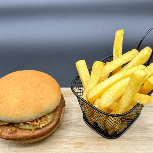 Veggieburger met friet