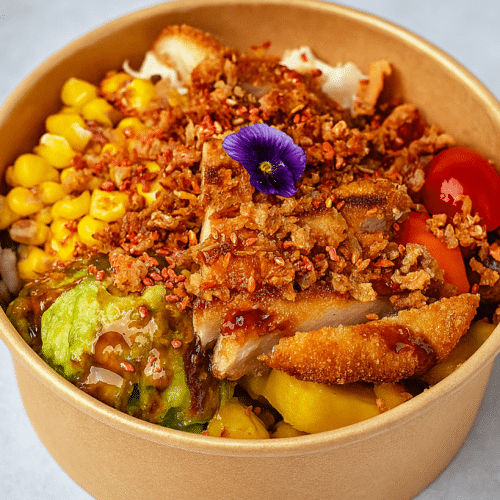 Poké bowl chicken katsu