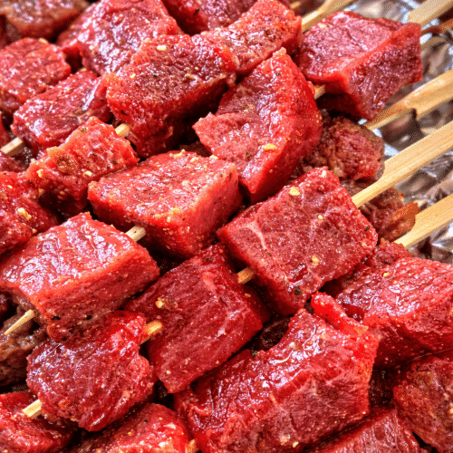 Brochette de boeuf maison (grillade)