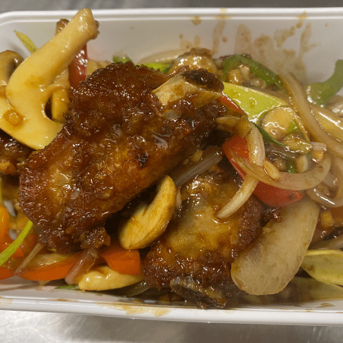 Varkensribben met looksaus en boter