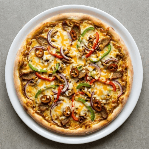 Pizza curry kebab