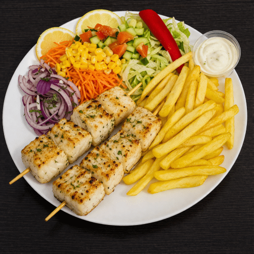 ASSIETTE BROCHETTE CABILLAUD