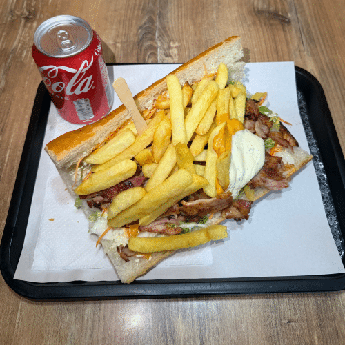 Menu mitraillette pitta kebab
