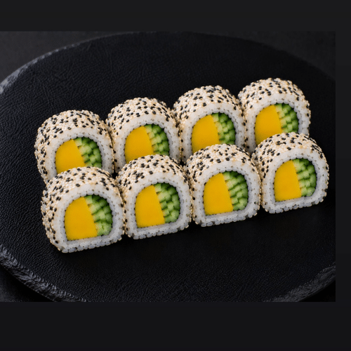 Inside-out mango komkommer