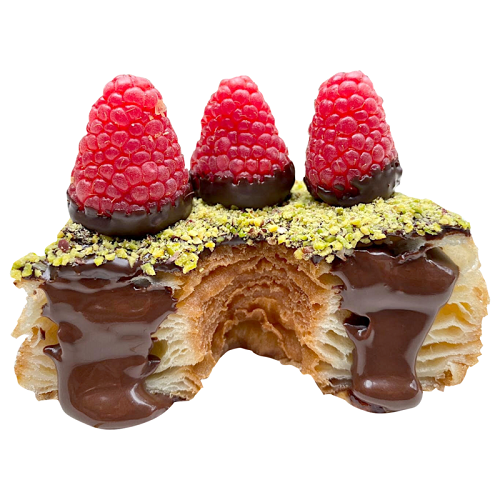 Raspberry-pistachio cross
