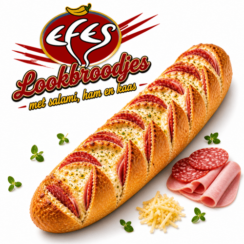 Lookbroodjes met salami, ham en kaas