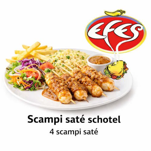 Scampi saté schotel