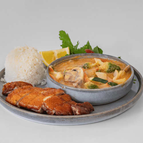 Canard au curry rouge et lait de coco