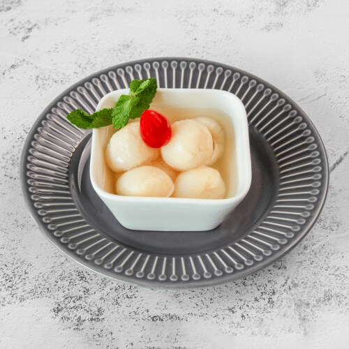 Lychees à la liqueur de rose