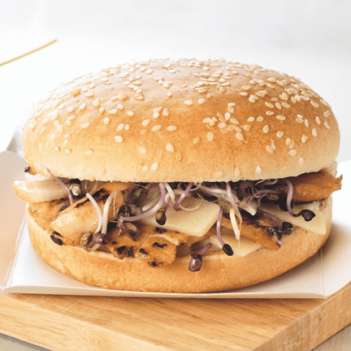 Hamburger, poulet, mariné