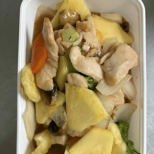 52. Kippenlapjes in ananassaus