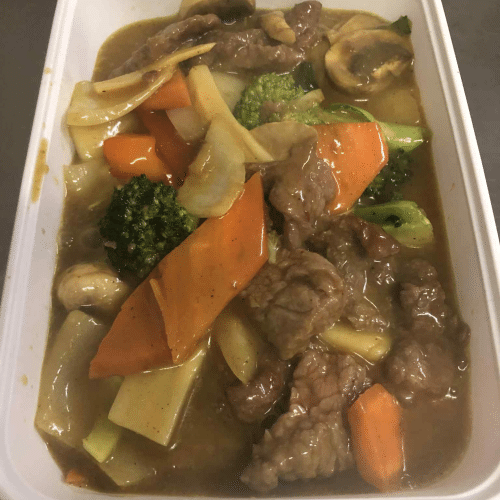 67. Rundsvlees in currysaus