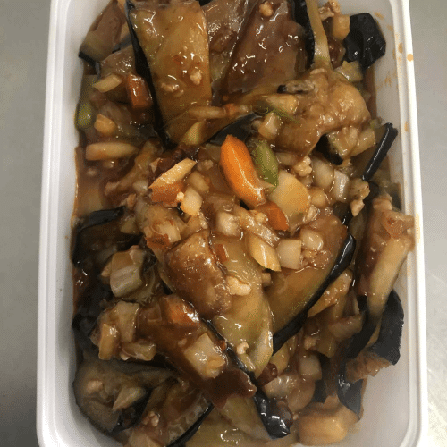 75a. Aubergine met varkensgehakt