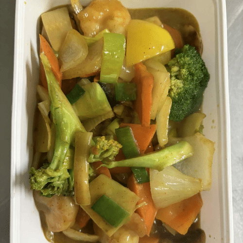 86. Scampi's in currysaus