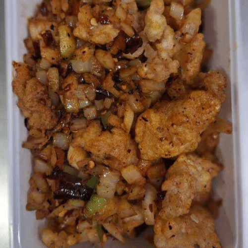 90b. Gebakken visreepjes met kruiden