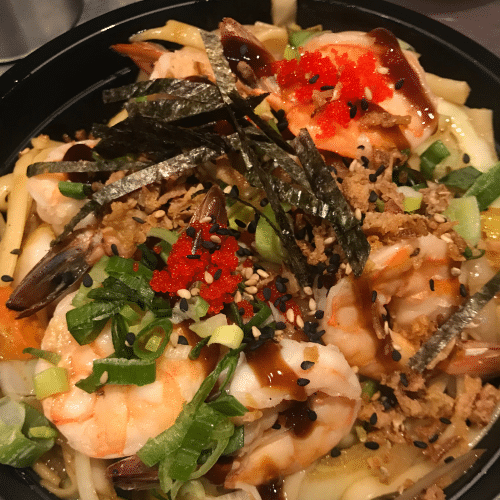 Gebakken noedels scampi's