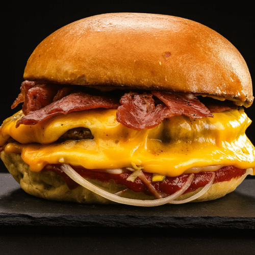 Burger double cheese bacon