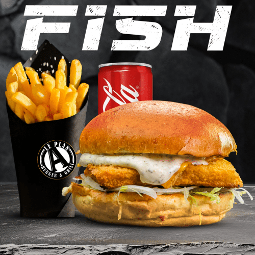 Menu burger fish