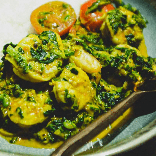 Palak scampi