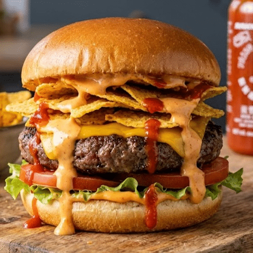 Mexican nacho burger