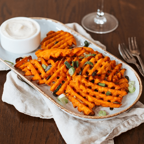 Zoete aardappelwafeltjes