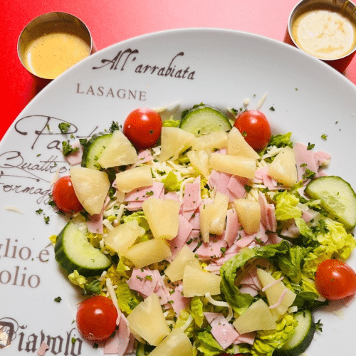 salat hawaii, mit schinken und ananas m.150