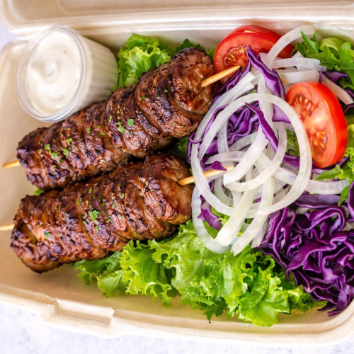 Assiette brochette de bœuf