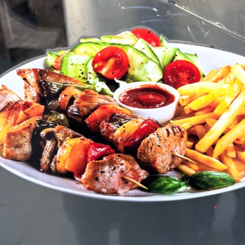 Assiette brochette de boeuf