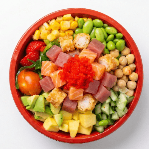 Poke bowl scampi