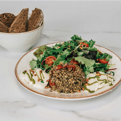 Buffelmozzarella & linzen salade