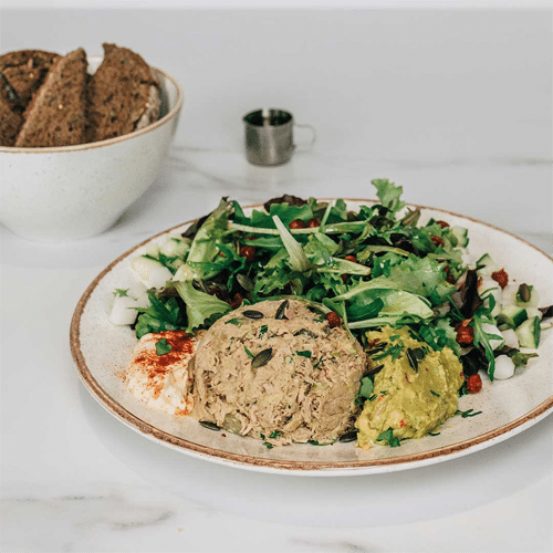 Tonijn & humus salade