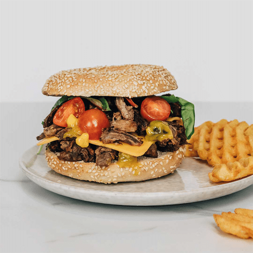 Tony Texas bagel burger